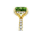 Yellow gold Princess Cut Diamond Solitaire Ring with Four-Prong Setting and Pavé Band_5