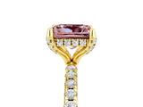 Yellow gold Princess Cut Diamond Solitaire Ring with Four-Prong Setting and Pavé Band_5