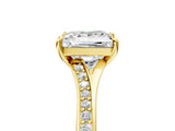 Yellow gold Princess Cut Diamond Solitaire Ring with Pavé Band and Prong Setting_21
