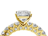 Yellow gold Princess Cut Diamond Solitaire Ring with Shared Prong Pavé Band and Four-Prong Setting_86