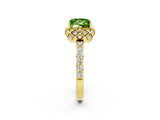 Yellow gold Princess Cut Diamond Solitaire Ring with Shared Prong Pavé Band_2