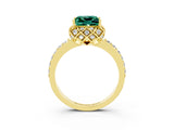 Yellow gold Princess Cut Diamond Solitaire Ring with Shared Prong Pavé Band_3