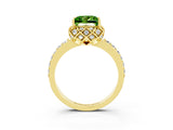Yellow gold Princess Cut Diamond Solitaire Ring with Shared Prong Pavé Band_3