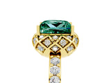 Yellow gold Princess Cut Diamond Solitaire Ring with Shared Prong Pavé Band_5