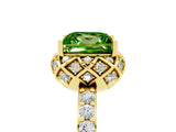 Yellow gold Princess Cut Diamond Solitaire Ring with Shared Prong Pavé Band_5