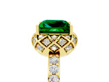 Yellow gold Princess Cut Diamond Solitaire Ring with Shared Prong Pavé Band_5