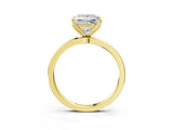 Yellow gold Princess Cut Diamond Solitaire Ring with Thin Band and Prong Setting_15