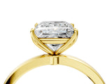 Yellow gold Princess Cut Diamond Solitaire Ring with Thin Band and Prong Setting_16