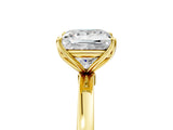 Yellow gold Princess Cut Diamond Solitaire Ring with Thin Band and Prong Setting_17