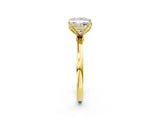 Yellow gold Princess Cut Diamond Solitaire Ring with Thin Band and Prong Setting_20