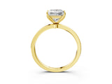 Yellow gold Princess Cut Diamond Solitaire Ring with Thin Band and Prong Setting_21