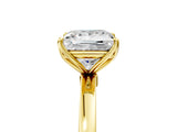Yellow gold Princess Cut Diamond Solitaire Ring with Thin Band and Prong Setting_23