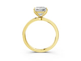 Yellow gold Princess Cut Diamond Solitaire Ring with Thin Band and Prong Setting_39