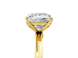 Yellow gold Princess Cut Diamond Solitaire Ring with Thin Band and Prong Setting_41