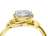 Yellow gold Princess Cut Diamond Solitaire Ring with Twist Band and Four-Prong Setting_80