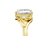 Yellow gold Princess Cut Diamond Solitaire Ring with Twist Band and Four-Prong Setting_81