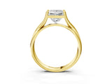 Yellow gold Princess Cut Diamond Solitaire Twist Band Prong Setting Ring_81