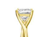 Yellow gold Princess Cut Diamond Solitaire Twist Band Prong Setting Ring_83