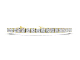 Yellow gold Princess Cut Diamond Tennis Bracelet with Channel Setting_22