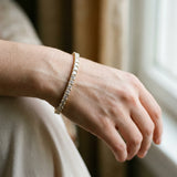 Yellow gold Princess Cut Diamond Tennis Bracelet with Channel Setting_26