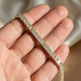 Yellow gold Princess Cut Diamond Tennis Bracelet with Channel Setting_28