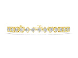 Yellow gold Princess Cut Diamond Tennis Bracelet with Square Prong Setting_8