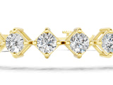 Yellow gold Princess Cut Diamond Tennis Bracelet with Square Prong Setting_9
