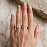 Yellow gold Princess Cut Diamond Three-Stone Ring with Pavé Split Shank and Four-Prong Setting_13