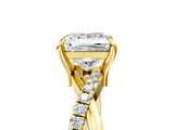 Yellow gold Princess Cut Diamond Twist Band Solitaire with Prong Setting_62