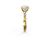 Yellow gold Princess Cut Diamond Vine Band with Four-Prong Setting_45