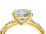 Yellow gold Princess Cut Diamond Vine Band with Four-Prong Setting_47