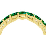 Yellow gold Princess Cut Emerald Channel-Set Eternity Band with Prong Setting_10