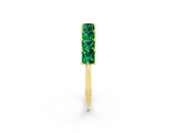 Yellow gold Princess Cut Emerald Channel-Set Eternity Band with Prong Setting_8