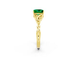 Yellow gold Princess Cut Emerald Solitaire Celtic Knot Ring with Four-Prong Setting_14