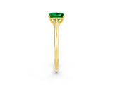Yellow gold Princess Cut Emerald Solitaire Engagement Ring with Cathedral Setting and Four-Prong Mount_20