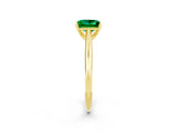 Yellow gold Princess Cut Emerald Solitaire Engagement Ring with Cathedral Setting and Four-Prong Mount_38