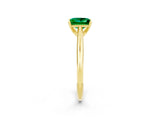 Yellow gold Princess Cut Emerald Solitaire Engagement Ring with Cathedral Setting and Four-Prong Mount_68