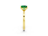 Yellow gold Princess Cut Emerald Solitaire Engagement Ring with Classic Band and Four-Prong Setting_26