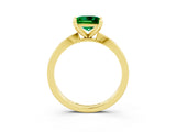 Yellow gold Princess Cut Emerald Solitaire Engagement Ring with Classic Band and Four-Prong Setting_27
