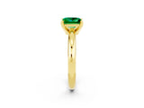 Yellow gold Princess Cut Emerald Solitaire Engagement Ring with Round Band and Four-Prong Setting_2