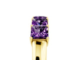 Yellow gold Princess Cut Five-Stone Amethyst Band with Prong Setting_11