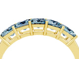 Yellow gold Princess Cut Five-Stone Aquamarine Band with Prong Setting_10