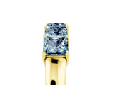 Yellow gold Princess Cut Five-Stone Aquamarine Band with Prong Setting_11