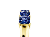 Yellow gold Princess Cut Five-Stone Blue Sapphire Band with Prong Setting_11
