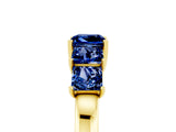 Yellow gold Princess Cut Five-Stone Blue Sapphire Ring with Classic Prong Setting_11