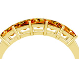 Yellow gold Princess Cut Five-Stone Citrine Band with Prong Setting_10