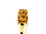 Yellow gold Princess Cut Five-Stone Citrine Band with Prong Setting_11