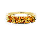 Yellow gold Princess Cut Five-Stone Citrine Band with Prong Setting_6