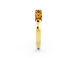 Yellow gold Princess Cut Five-Stone Citrine Band with Prong Setting_8