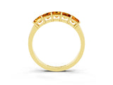 Yellow gold Princess Cut Five-Stone Citrine Band with Prong Setting_9
